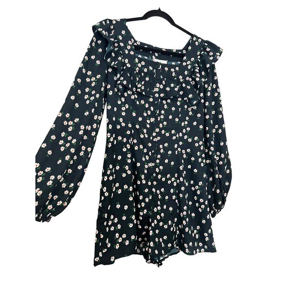 Topshop Womens Floral Romper Long Sleeve 6 NWT - Picture 3 of 10
